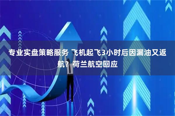 专业实盘策略服务 飞机起飞3小时后因漏油又返航？荷兰航空回应